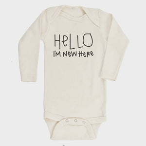 Tenth & Pine - Long Sleeve Organic Bodysuit - Hello I'm New Here