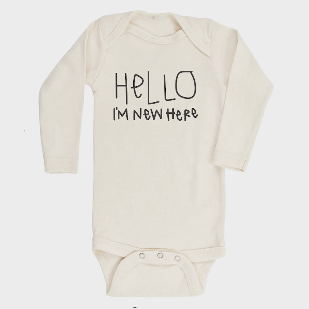 Tenth & Pine - Long Sleeve Organic Bodysuit - Hello I'm New Here