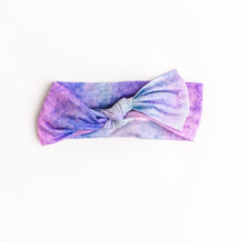 Load image into Gallery viewer, Little Sleepies - Purple Watercolor Bow Headband