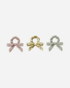 Rylee + Cru Little Bow Scrunchie Set - Petal/Scattered Daisy/Seafoam