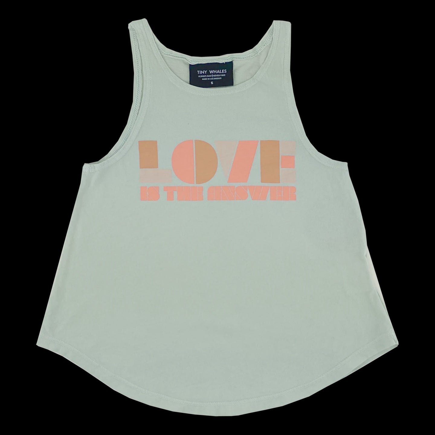 Tiny Whales - Love Is The Answer Flowy Tank - Sea Glass
