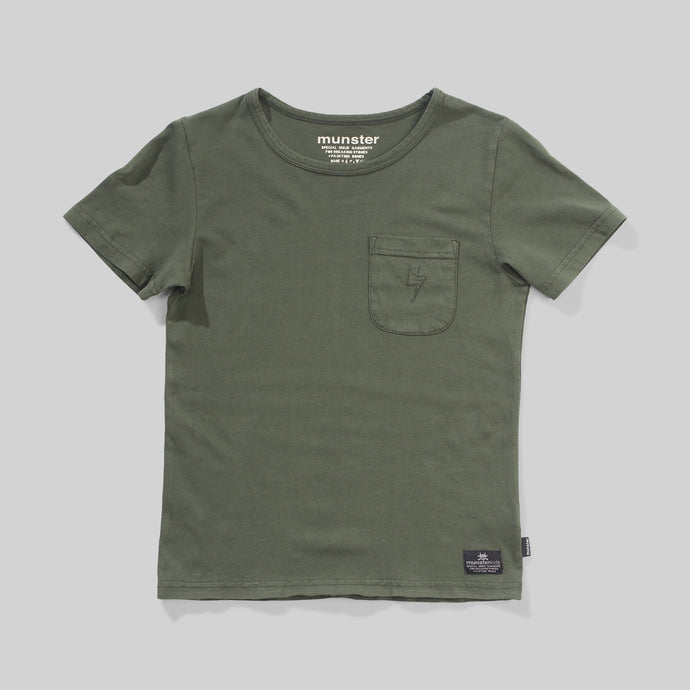 Munsterkids - PKT Staple Tee - Washed Olivine