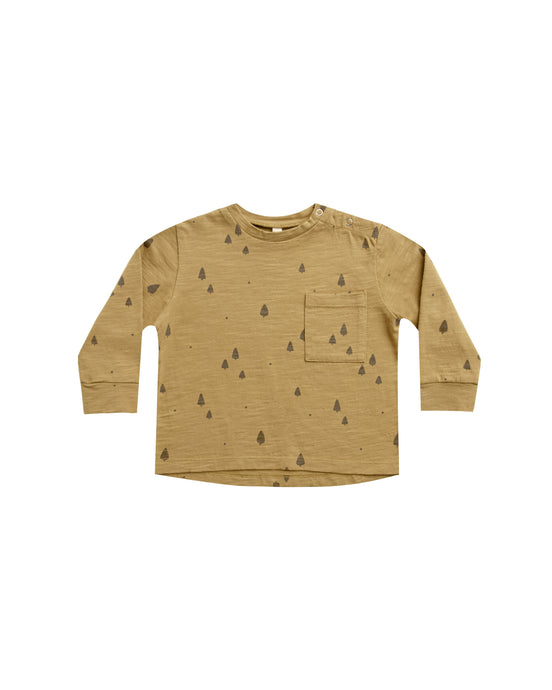 Rylee + Cru - Trees Longsleeve Skater Tee - Gold