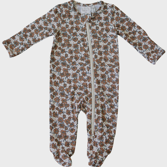 Mebie Baby - Magnolia Print Footed Zipper One Piece