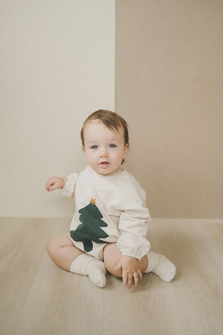 Mebie Baby - Christmas Tree French Terry Bodysuit