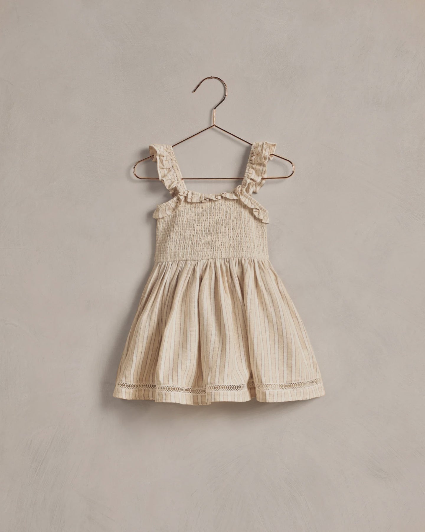 Noralee - Birdie Dress - Ecru / Cafe Stripe