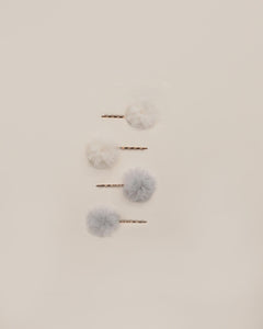 Noralee - Pom Pom Bows 4 Sets - Cloud, Natural
