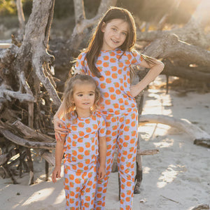 Pink Chicken - Kids Bamboo PJ Set - Lavender Oranges