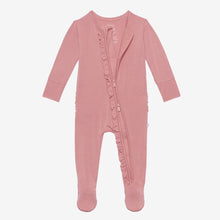 Load image into Gallery viewer, Posh Peanut - Dusty Rose - Footie Ruffled Zippered One Piece