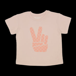 Tiny Whales - Peace Out Super Tee - Faded Pink