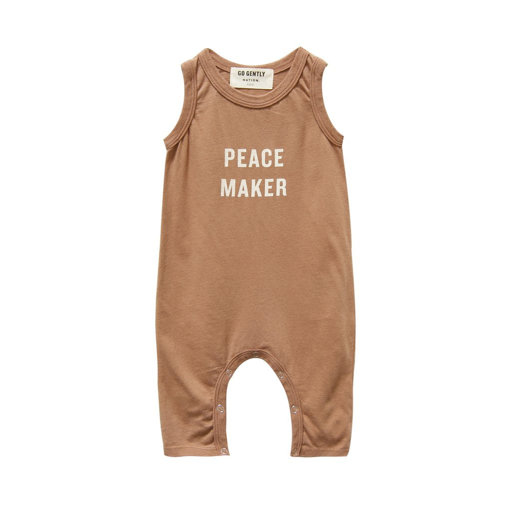 Go Gently Nation - Organic Peacemaker Long Romper - Tanin