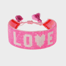 Load image into Gallery viewer, Hart - Hot Pink LOVE Beaded Bracelet