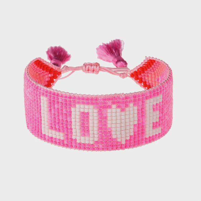 Hart - Hot Pink LOVE Beaded Bracelet