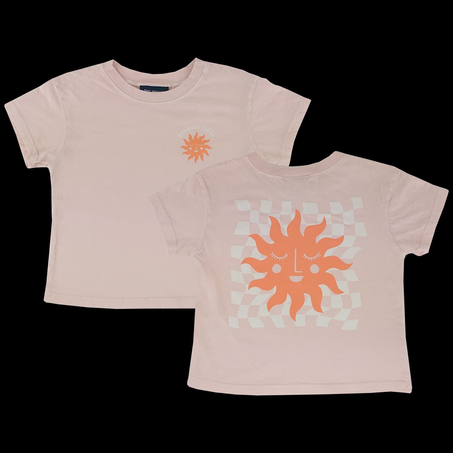 Tiny Whales - Positive Vibes Boxy Tee - Faded Pink