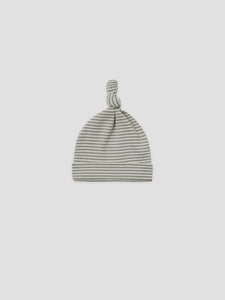Quincy Mae - Organic Ribbed Knotted Baby Hat - Fern Stripe