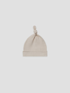 Quincy Mae - Organic Ribbed Knotted Baby Hat - Natural