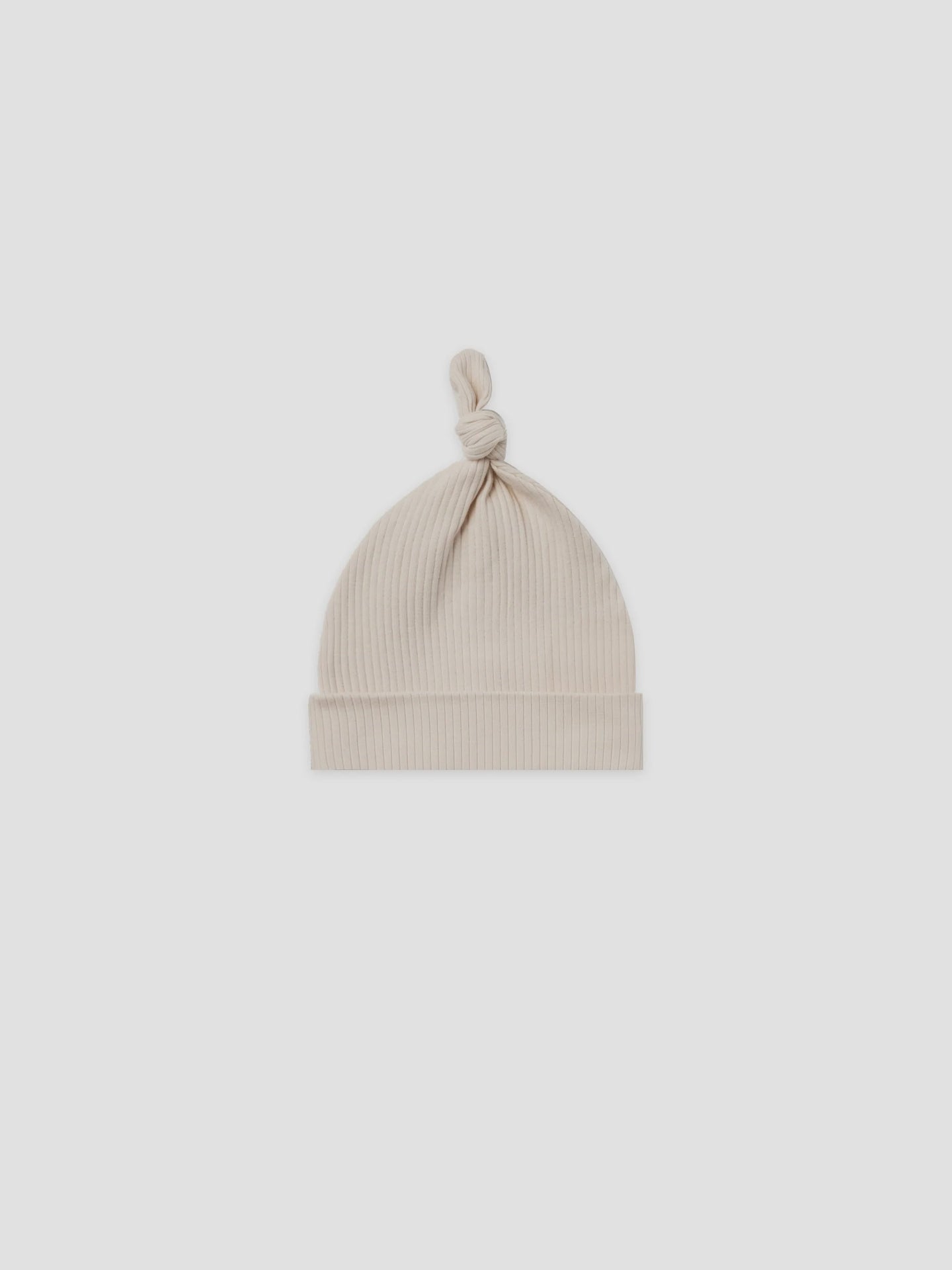 Quincy Mae - Organic Ribbed Knotted Baby Hat - Natural