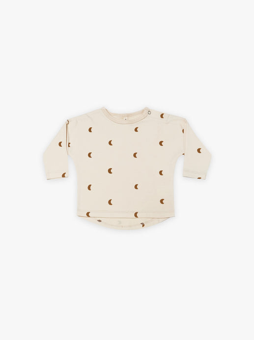 Quincy Mae - Organic Moons Longsleeve Tee - Natural
