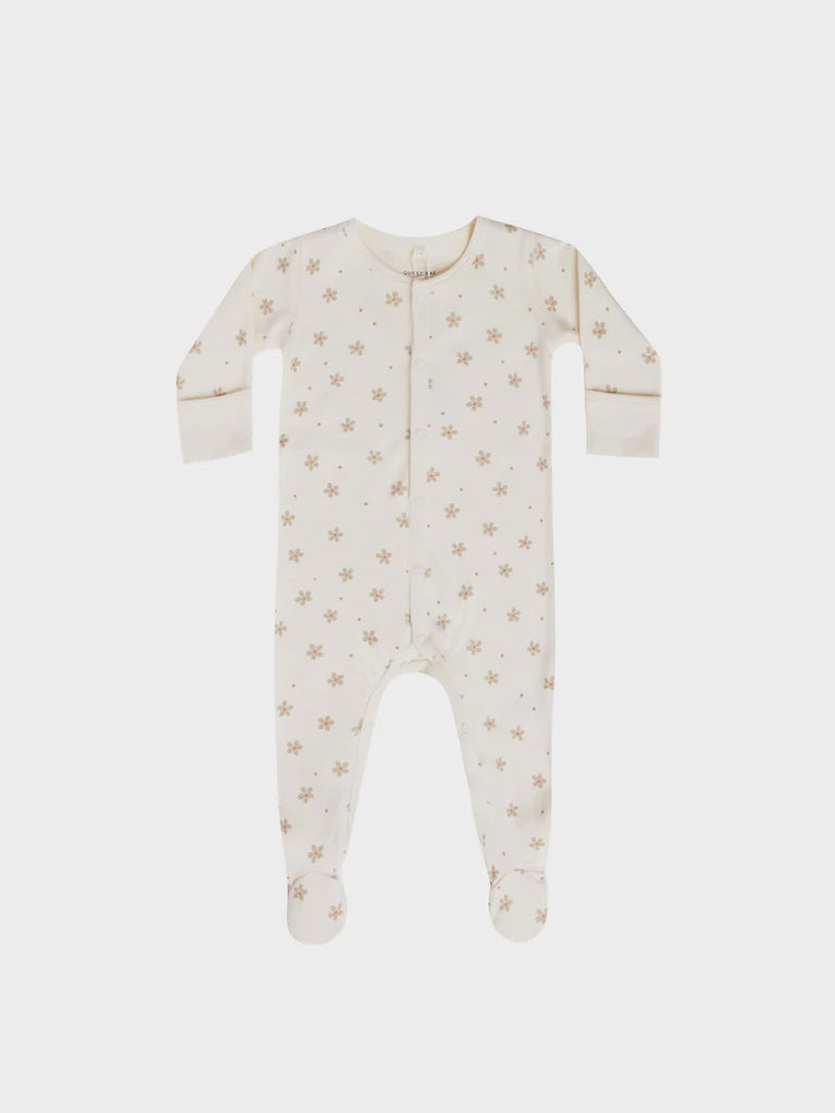 Quincy Mae - Full Snap Footie - Dotty Floral