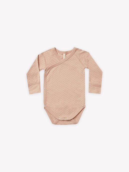 Quincy Mae - Organic Petal Pointelle Side Snap Bodysuit - Petal