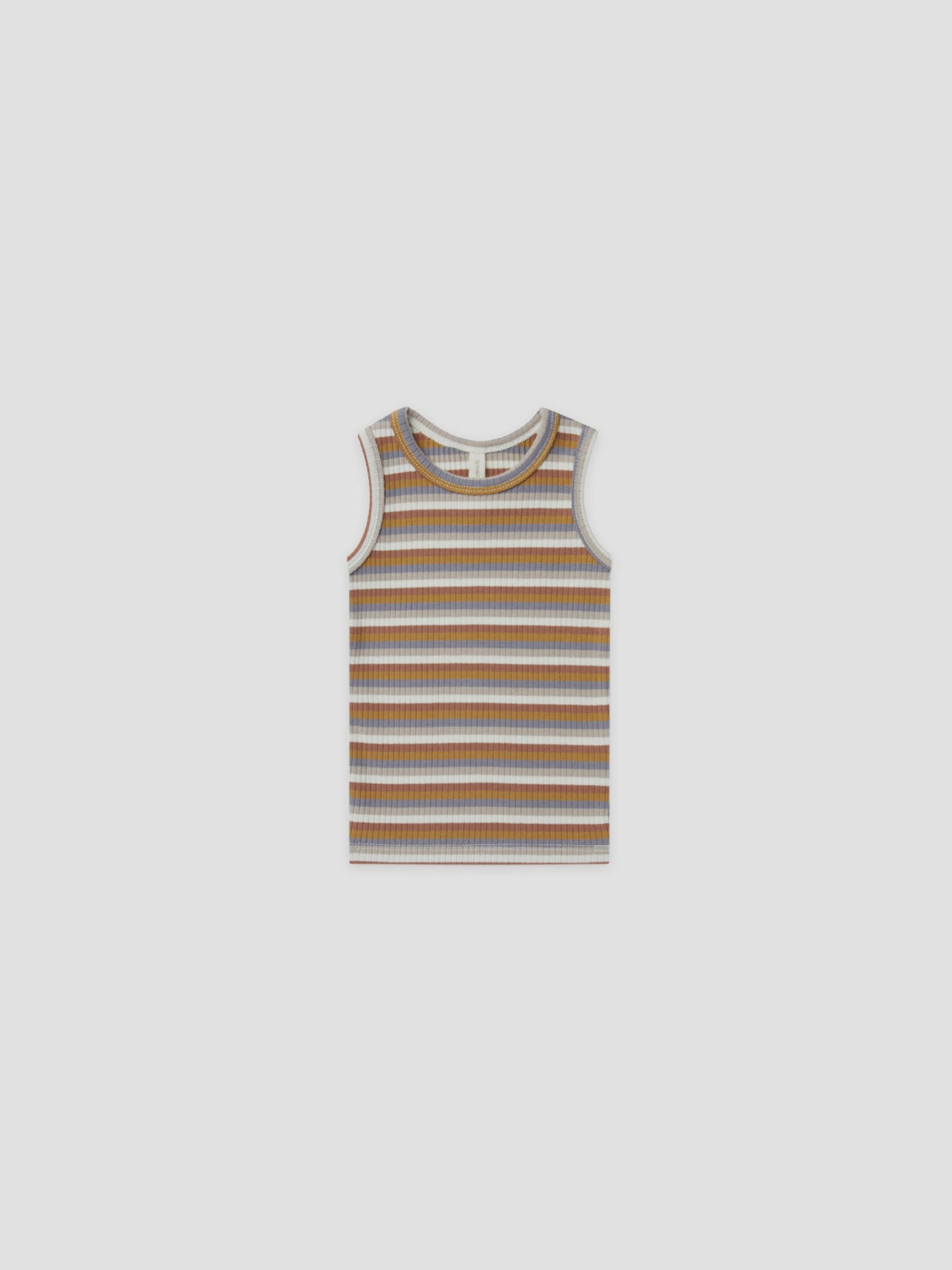 Quincy Mae - Organic Ribbed Tank Top - Multi-Stripe