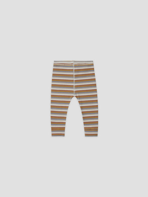 Quincy Mae - Organic Ribbed Leggings - Multi-Stripe
