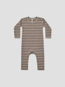 Quincy Mae - Organic Ribbed Baby Jumpsuit - Autumn Stripe