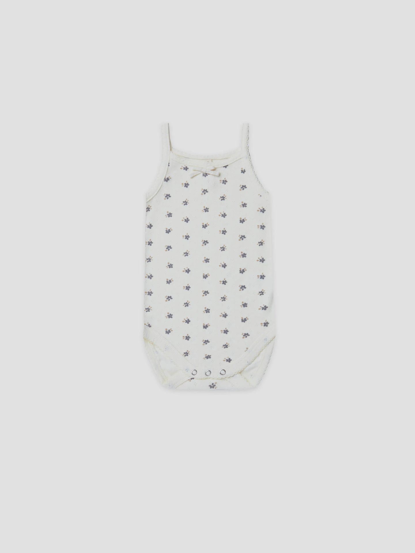 Quincy Mae - Organic Pointelle Tank Bodysuit - Indigo Ditsy