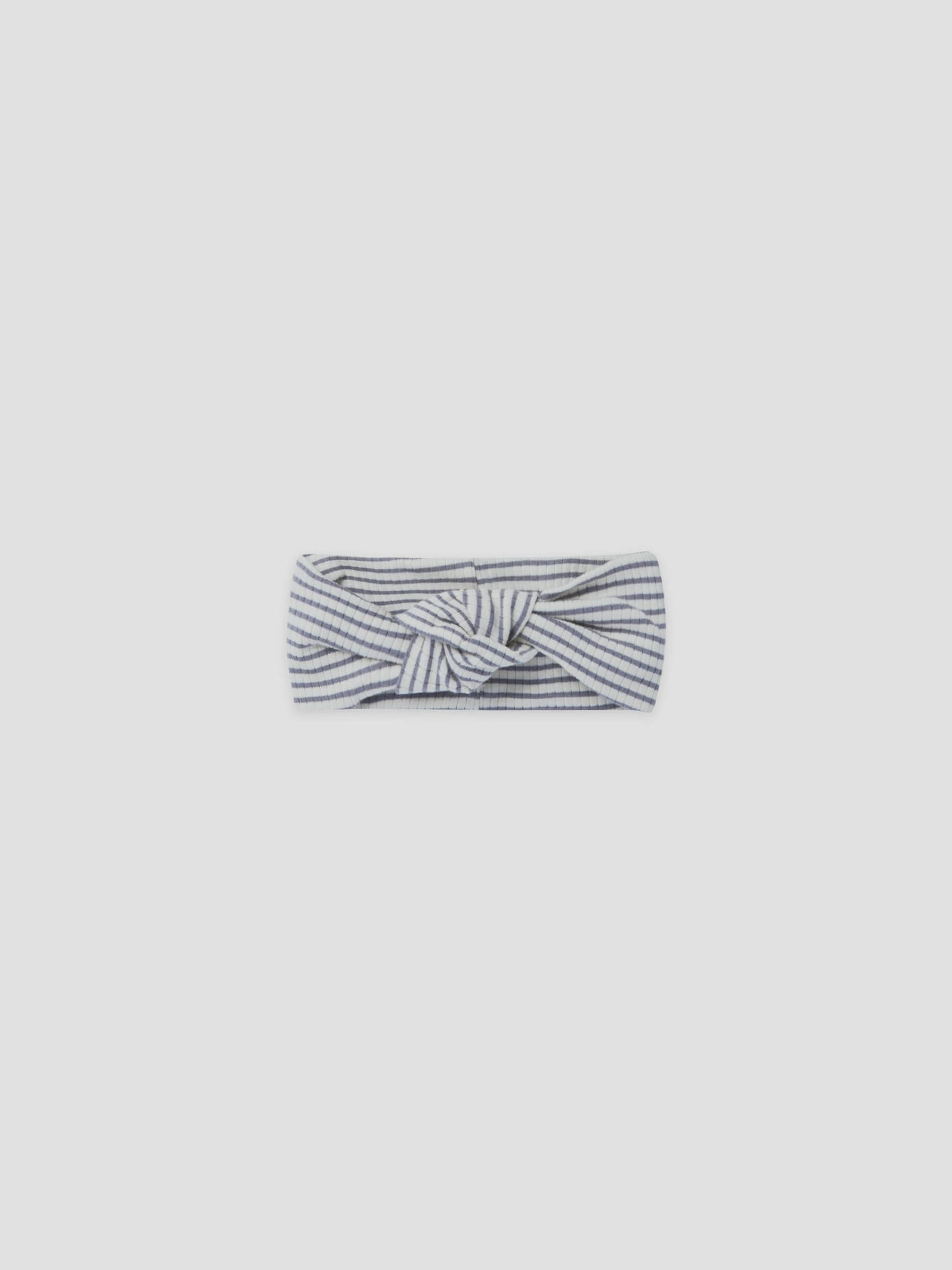 Quincy Mae - Organic Ribbed Knotted Headband - Indigo Stripe