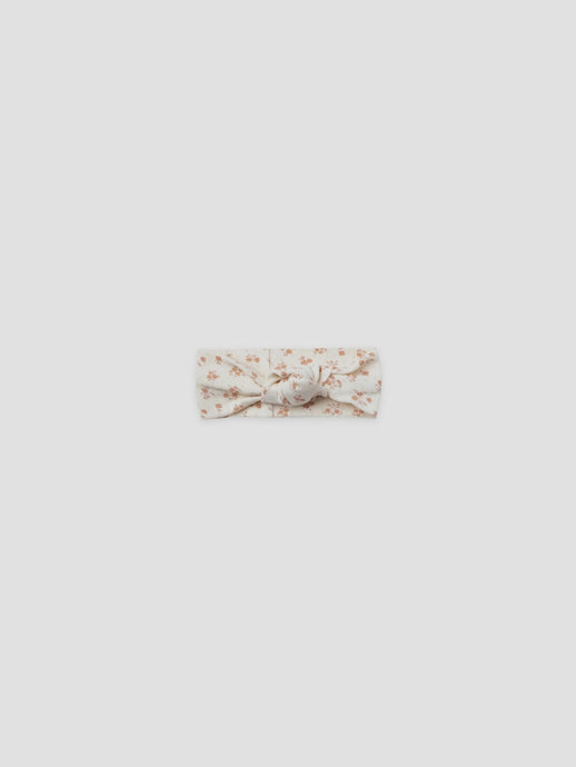 Quincy Mae - Organic Pointelle Knotted Headband - Blush Floral