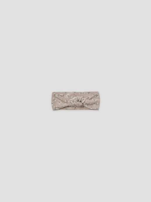 Quincy Mae - Organic Pointelle Knotted Headband - Truffle Floral