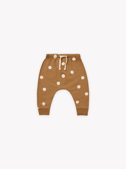 Quincy Mae - Organic Polka-Dot Fleece Sweatpant - Walnut