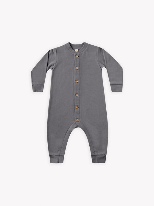 Quincy Mae - Organic Dark Sea Fleece Jumpsuit - Dark-Sea