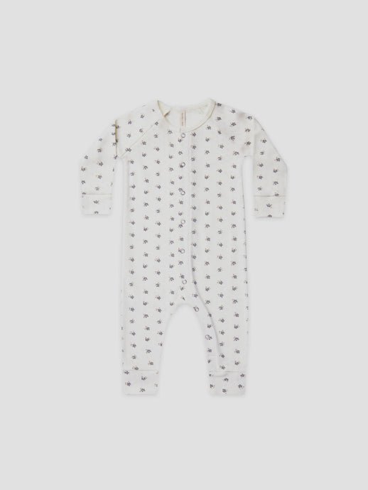 Quincy Mae - Organic Pointelle Longjohn - Indigo Ditsy