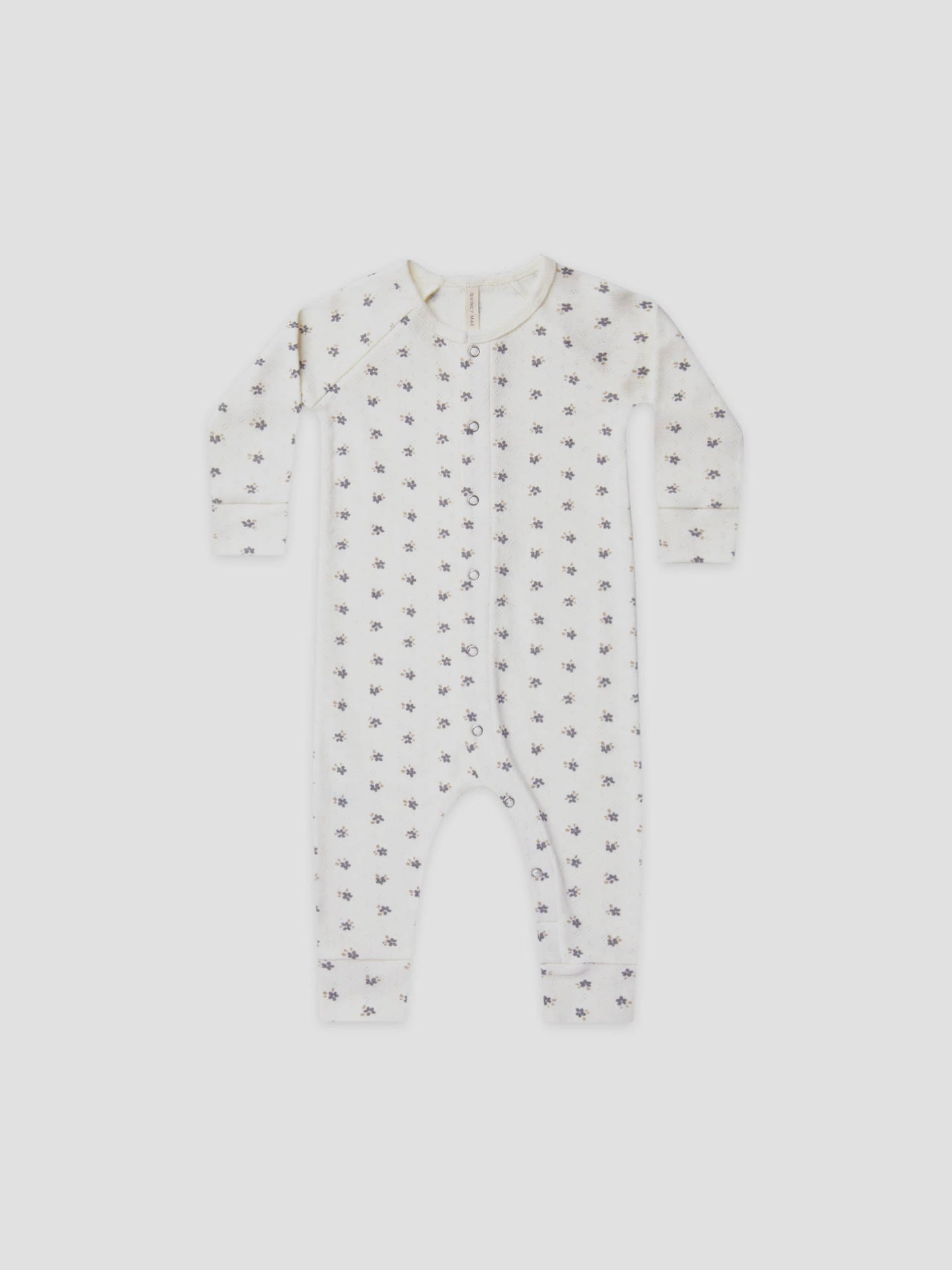 Quincy Mae - Organic Pointelle Longjohn - Indigo Ditsy