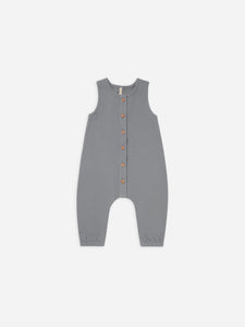 Quincy Mae - Organic Woven Button Jumpsuit - Washed Indigo