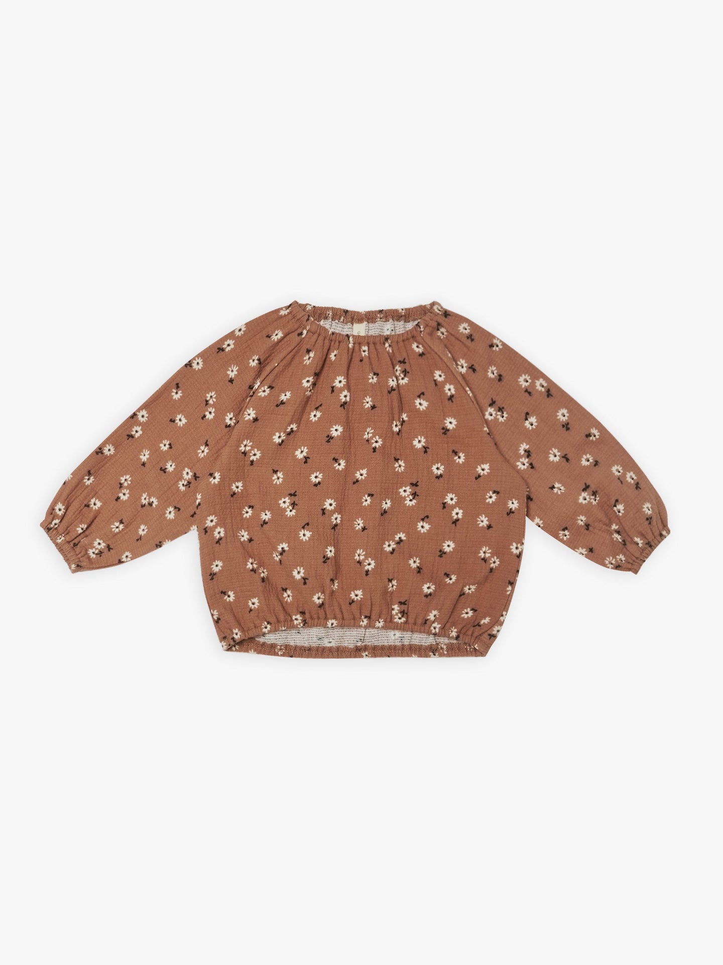 Quincy Mae - Organic Clay Ditsy Cinch Longsleeve Tee - Clay