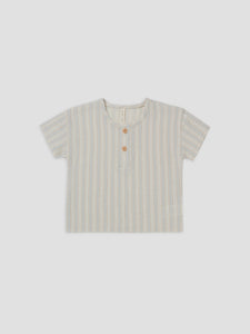 Quincy Mae - Organic Henry Top - Sky Stripe