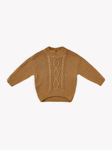 Quincy Mae - Walnut Cable knit Sweater - Walnut