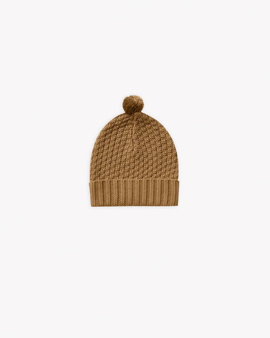 Knit Pom Beanie - Walnut