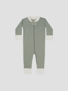 Quincy Mae - Organic Zip Longsleeve Sleeper - Spruce