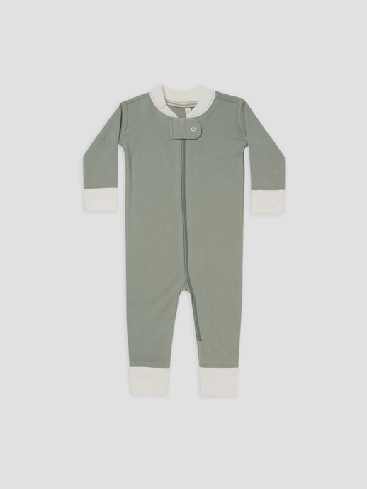 Quincy Mae - Organic Zip Longsleeve Sleeper - Spruce