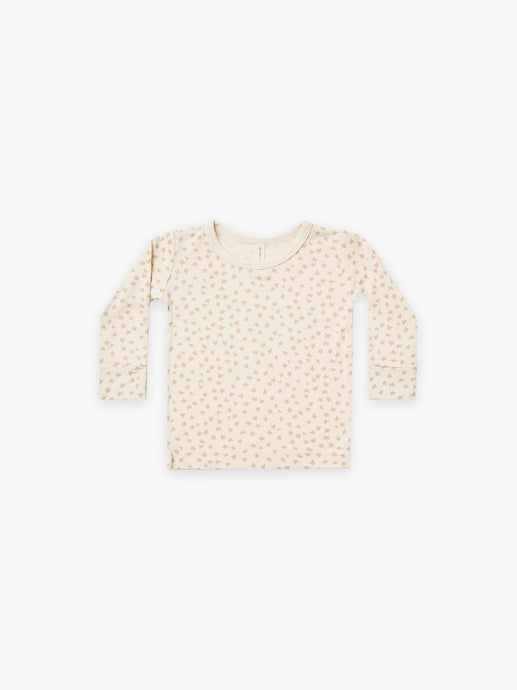 Quincy Mae - Scatter Bamboo Longsleeve Tee - Natural