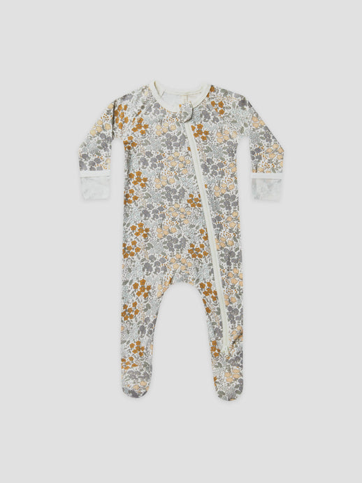 Quincy Mae - Bamboo Zip Footie - Garden