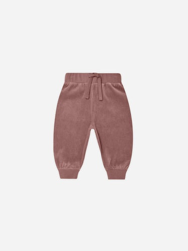 Quincy Mae - Velour Relaxed Sweatpant - Fig