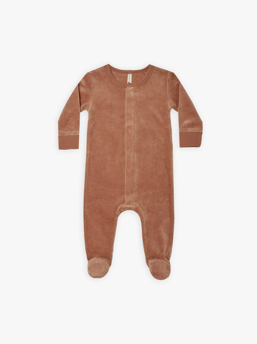 Quincy Mae - Organic Clay Hidden Snap Footie - Clay