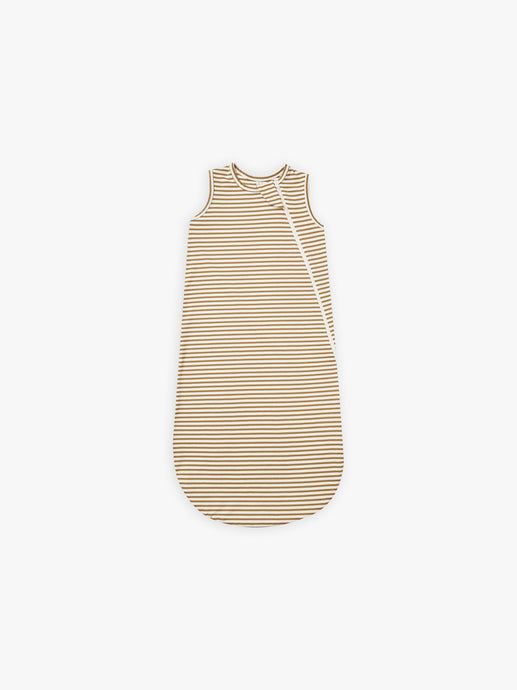 Quincy Mae - Organic Walnut Stripe Jersey Sleep Bag - Walnut-Stripe