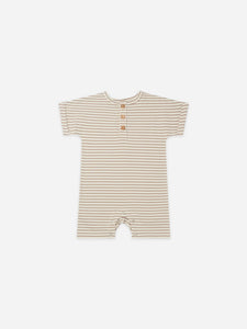 Quincy Mae - Organic Short Sleeve Romper - Warm Grey