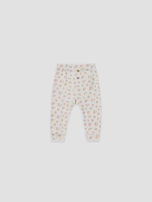 Quincy Mae - Organic Pointelle Leggings - Blush Floral