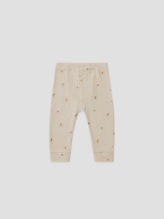 Quincy Mae - Pointelle Legging - Ditsy Clay